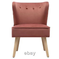 Blush Pink Velvet Dining Chair Kitchen Seat Bedroom Vanity Chair Stool Cafe Sofa