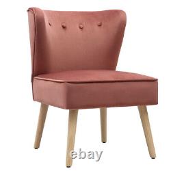 Blush Pink Velvet Dining Chair Kitchen Seat Bedroom Vanity Chair Stool Cafe Sofa