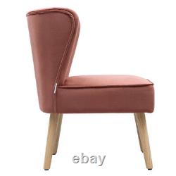 Blush Pink Velvet Dining Chair Kitchen Seat Bedroom Vanity Chair Stool Cafe Sofa