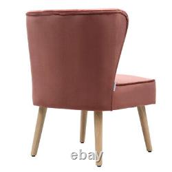 Blush Pink Velvet Dining Chair Kitchen Seat Bedroom Vanity Chair Stool Cafe Sofa