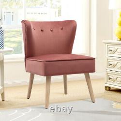 Blush Pink Velvet Dining Chair Kitchen Seat Bedroom Vanity Chair Stool Cafe Sofa