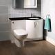 Bow Front Basin Vanity Unit & Back To Wall Toilet Right Hand Black Worktop