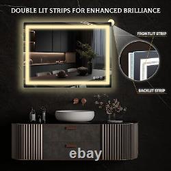 Butylux 36x28 inch Bathroom Mirror Lighted Vanity Mirror with Front and Back