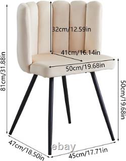 CLIPOP Single Dining Chair Velvet, Bedroom Makeup Vanity Chair with Padded Back