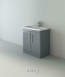Ceti Grey Vanity Cabinet WC Unit Toilet Pan Storage Furniture 1300mm
