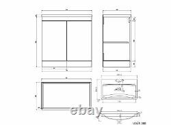 Ceti Vanity Basin Unit BTW Toilet & Mirror Cabinet Storage Furniture Set