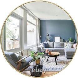 Circle Wall Mirror 36 Inch Round Wall Mirror for Entryways, Washrooms, 36 Gold