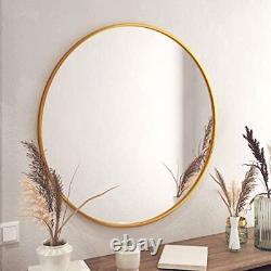 Circle Wall Mirror 36 Inch Round Wall Mirror for Entryways, Washrooms, 36 Gold