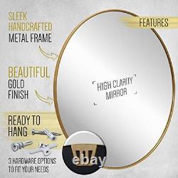 Circle Wall Mirror 36 Inch Round Wall Mirror for Entryways, Washrooms, 36 Gold