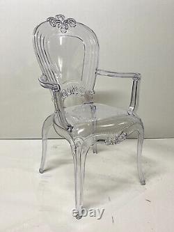 Clear Dining Chair French Bella Transparent Modern Polycarbonate Vanity Dressing