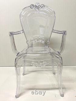 Clear Dining Chair French Bella Transparent Modern Polycarbonate Vanity Dressing