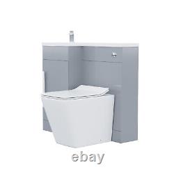 Cloakroom 900 mm LH Light Grey Vanity Unit Basin WC BTW Toilet Elora