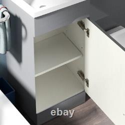 Cloakroom 900 mm LH Light Grey Vanity Unit Basin WC BTW Toilet Elora