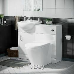 Cloakroom Basin Sink Vanity Unit and Back to Wall WC Toilet Bathroom Ellen