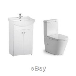 Close Coupled Fully Back To Wall Toilet WC, Seat and Optional Vanity Unit