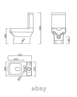 Close Coupled Toilet & Walnut Wall Hung Vanity Unit Cloakroom Suite