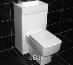 Combination Back To Wall Pan & Basin Vanity Unit Set Cloakroom Space Saving