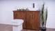 Combination Chunky Bathroom Vanity & Back To Wall Toilet Unit Walnut Finish