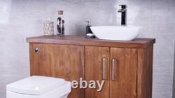 Combination Chunky Bathroom Vanity & Back To Wall Toilet Unit Walnut Finish Combination Chunky Bathroom Vanity & Back To Wall Toilet Unit Walnut Finish