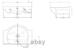 Combined Bathroom Furniture 650mm Basin Sink Vanity Cabinet Back To Wall Toilet