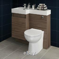 Combined Vanity Unit Basin Back to Wall Toilet Pan WC Bathroom Sink Furniture