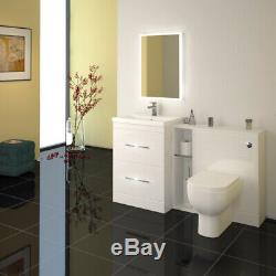 Complete Bathroom Cloakroom Patello Gloss white Storage Vanity Unit Suite Option