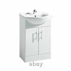 Complete Bathroom Pack With White 550mm Vanity Unit Basin & Toilet for Cloakroom