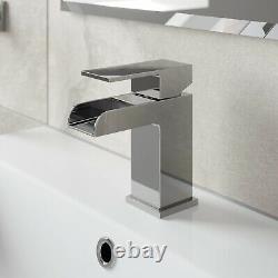 Complete Bathroom Suite LH L Shaped Bath Vanity Unit BTW Toilet Tap Set Shower