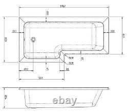 Complete Bathroom Suite LH/RH L Shaped Bath Vanity Unit BTW Toilet Taps Shower