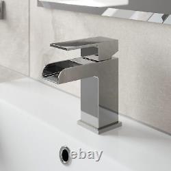 Complete Bathroom Suite RH L Shaped Bath Vanity Unit BTW Toilet Tap Basin Set