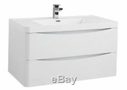 Contemporary White Ash Bathroom Furniture Storage Cabinet Sink Vanity Units WC