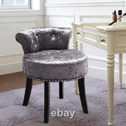 Crush/Velvet Dressing Table Stool Vanity Bedroom Chair Upholstered Backed Chairs