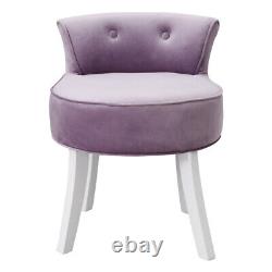 Crush Velvet/Linen/Leather Dining Chair Padded Makeup Seats Vanity Stool Bedroom