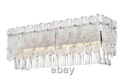 Crystal Wall Sconce 4 Light Fixture Chrome Bathroom Vanity Dining Room Foyer 19