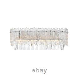 Crystal Wall Sconce 4 Light Fixture Chrome Bathroom Vanity Dining Room Foyer 19