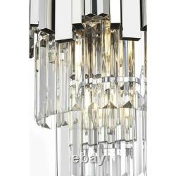 Crystal Wall Sconce Light Fixture Chrome Foyer Dining Room Bathroom Vanity 16