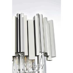 Crystal Wall Sconce Light Fixture Chrome Foyer Dining Room Bathroom Vanity 16