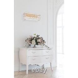 Crystal Wall Sconce Satin Gold Bathroom Vanity Dining Room 4 Light Fixture 19