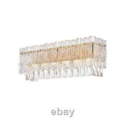 Crystal Wall Sconce Satin Gold Bathroom Vanity Dining Room 4 Light Fixture 19