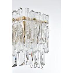 Crystal Wall Sconce Satin Gold Bathroom Vanity Dining Room 4 Light Fixture 19