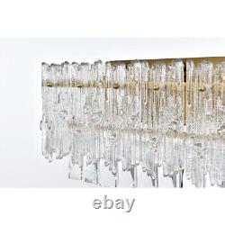 Crystal Wall Sconce Satin Gold Bathroom Vanity Dining Room 4 Light Fixture 19