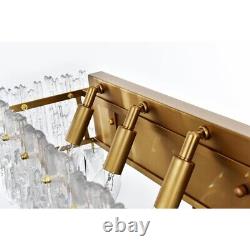 Crystal Wall Sconce Satin Gold Bathroom Vanity Dining Room 4 Light Fixture 19