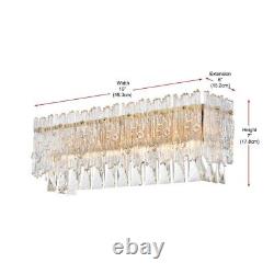 Crystal Wall Sconce Satin Gold Bathroom Vanity Dining Room 4 Light Fixture 19