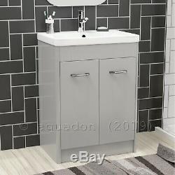 Curve Modern Bathroom Suite Back To Wall Vanity Unit WC Unit Toilet Linton