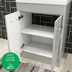 Curve Modern Bathroom Suite Back To Wall Vanity Unit WC Unit Toilet Linton