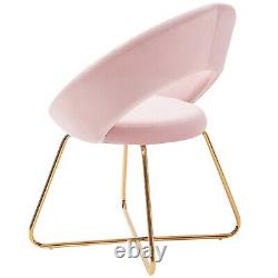 Cushioned Living Dining Room Designer Velvet Curved Chair Lounge Leisure Vanity