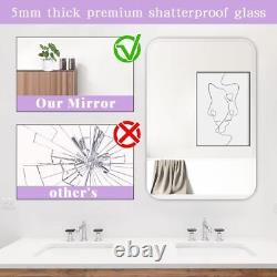 DOIMUSIM Frameless Bathroom Vanity Mirrors for Over Sink, Rounded Rectangle Wa