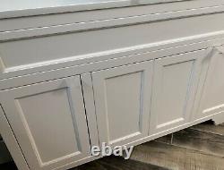 DUCHY Traditional Single Vanity Unit in Chalk White with White Marble Top New