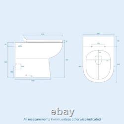 Dark Grey 600mm 2 Drawer Vanity Basin Unit & Close Coupled Toilet