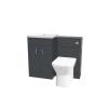 Dark Grey Vanity Basin Cabinet, Wc Unit & Rimless Back To Wall Toilet